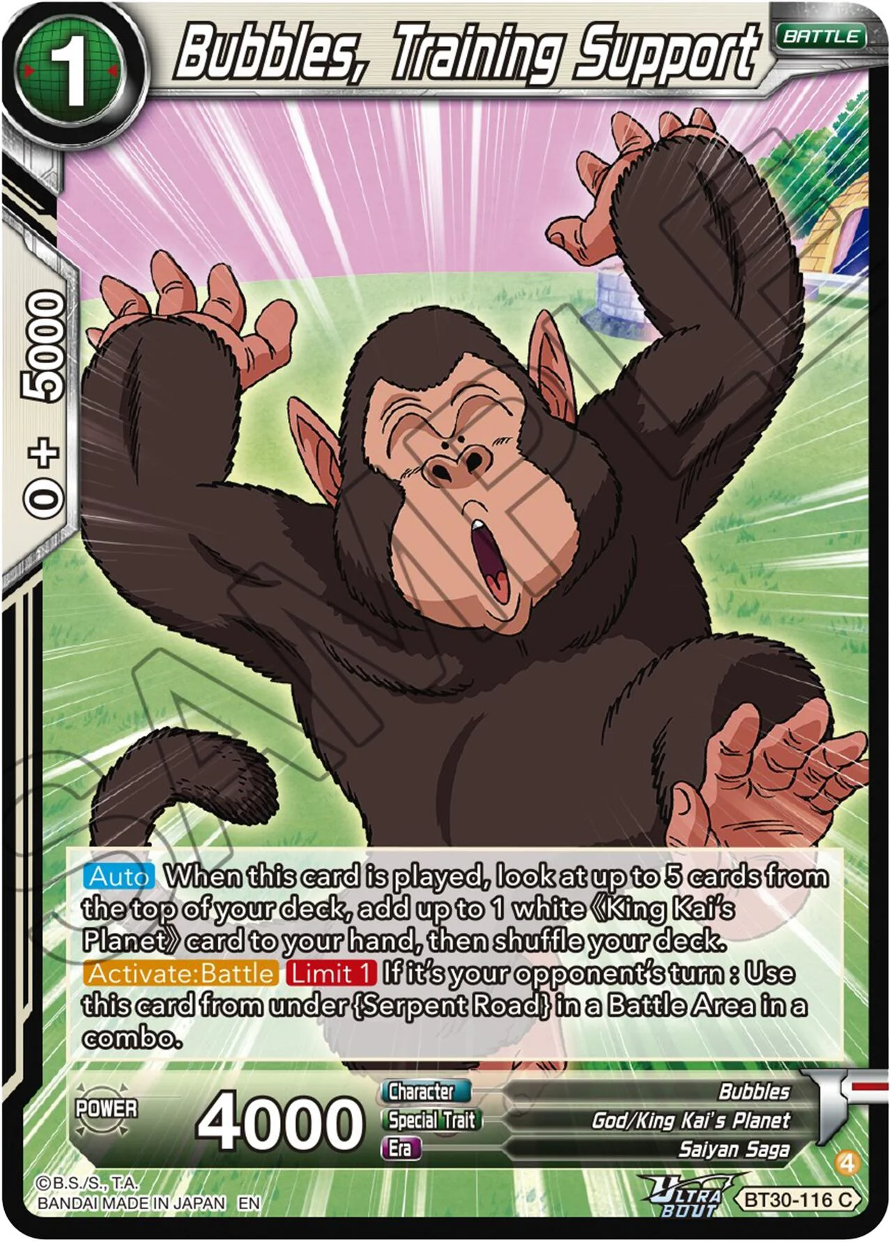 Bubbles, Training Support (BT30-116) [Three Glorious Fighters]