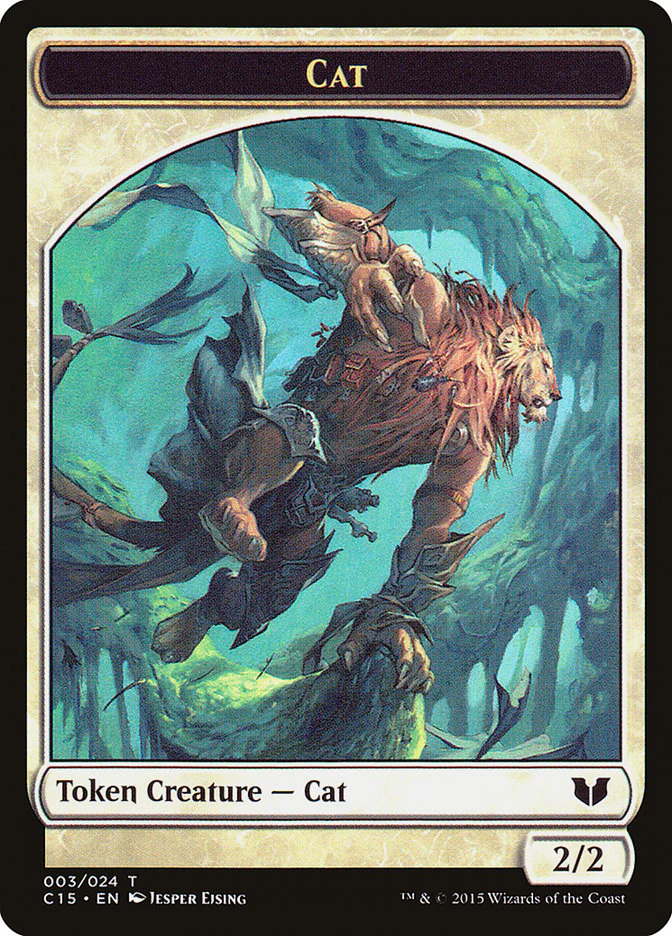 Spirit (023) // Cat Double-Sided Token [Commander 2015 Tokens] - Image 2