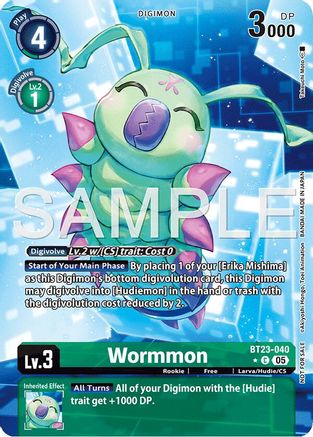 Wormmon [BT23-040] (Hacker's Slumber Box Promotion Pack) [Hackers' Slumber]
